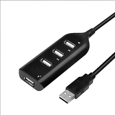 Imagem de Hub Cabo Usb 2.0 Extensor 4 Portas Hd Pen Drive Celular (Preto)