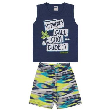 Imagem de Conjunto Infantil Menino Regata E Bermuda Marinho Marlan-Masculino
