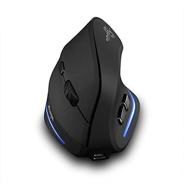 Imagem de zelotes Mouse sem fio recarregável para laptop, mouse ergonômico vertical de 2400 DPI para PC, Mac