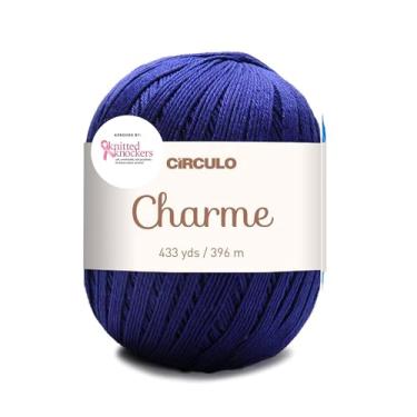 Imagem de CIRCULO Fio de algodão Charme, 100% mercerizado, peso esportivo, 396 m, 150 g, azul-petróleo (2856), para crochê e tricô