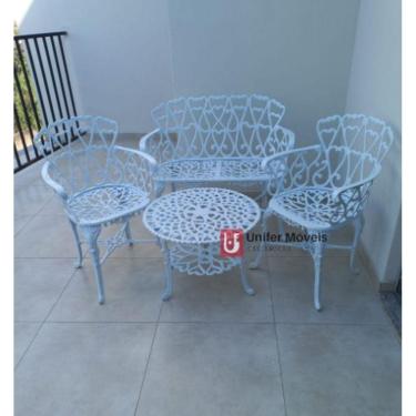 Imagem de Conjunto de Mesa para Jardim Viena com Namoradeira e Mesa Baixa em Alumínio Fundido Unifer Móveis