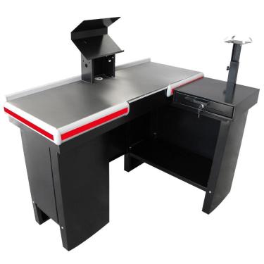 Imagem de Checkout Leve Caixa Supermercado De 1,30M Mesa Reta Com Kit Automação Balcão de compras - Innal