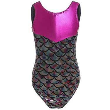 Imagem de SEAUR Collant de ginástica para meninas, roupa de dança, roupa de bicicleta, roupa de ginástica, roupa de ginástica, A sem mangas/cinza, 10