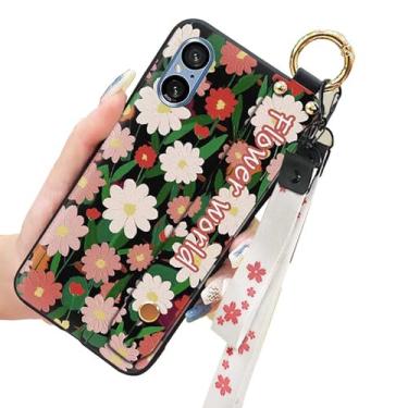 Imagem de Margarida flor mar impresso pulso alça de pescoço TPU gel silicone capa de telefone traseira para Sony Xperia Series (Sony Xperia 5 V)