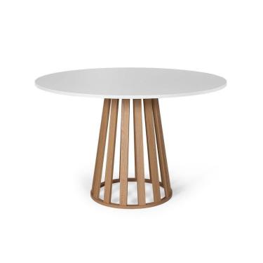 Imagem de Mesa De Jantar Redonda 6 Lugares 120cm Gabi Branco/jade - Straub Web