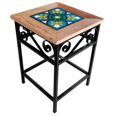 Imagem de Banco Madeira Mesinha Para área Gourmet Churrasco Jardim Ladrilho S03