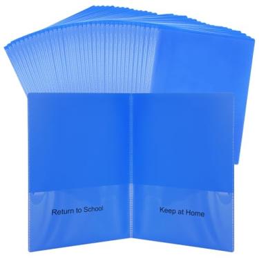 Imagem de 36 pastas de escola para casa - pastas de plástico resistente para comunicação entre pais e professores, pastas para levar para casa com 2 bolsos para material escolar de sala de aula de estudante