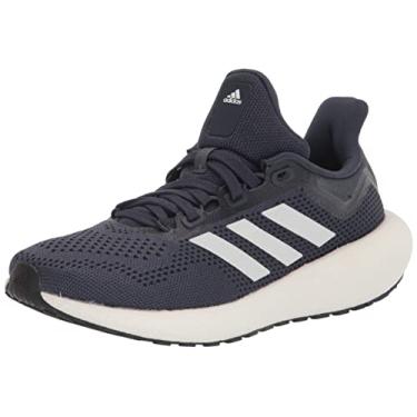 Imagem de adidas Tênis de corrida unissex Pureboost 22 adulto, Azul-marinho sombra/branco nuvem/preto central, 8.5 Women/5.5 Men
