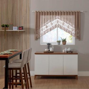 Imagem de Cortina Renda Interlar Clássica Cascata Bule Desert 300X100