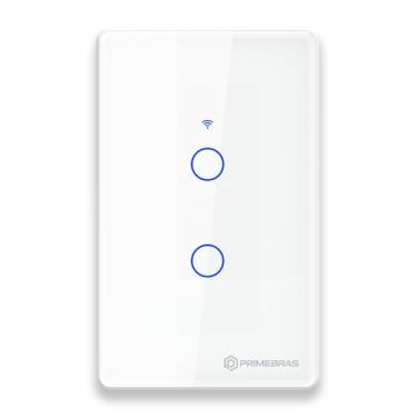 Imagem de Interruptor Smart Wifi Inteligente Touch Primebras 2 Botões Branco