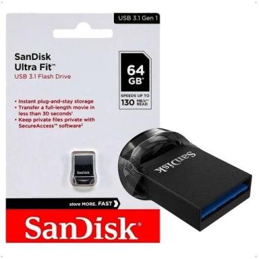 Imagem de Pendrive sandisk ultra fit 64gb