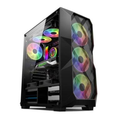 Imagem de Gabinete Gamer Led RGB  Hayom Com Lateral De Vidro GB1710 Preto