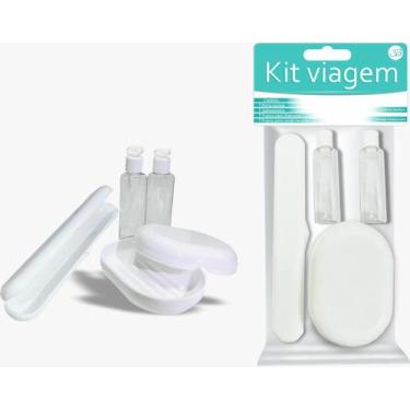 Imagem de Kit De Viagem Prático Porta Escova Saboneteira Shampoo E Condicionador