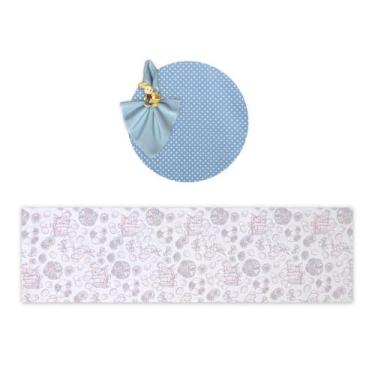 Imagem de Kit Mesa Posta Sousplat Completo Com Trilho de mesa Para Páscoa Colori