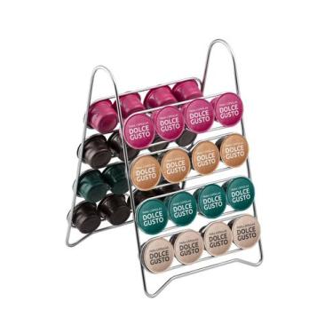 Imagem de Porta Cápsulas Dolce Gusto Suporte Cromado para 32 Unidades Café - Pas