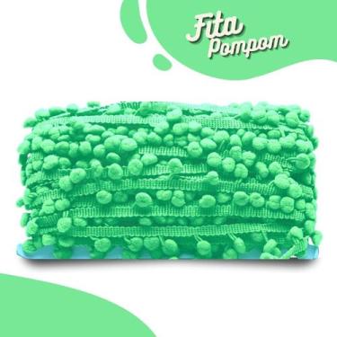 Imagem de Fita Pompom Verde Água 30mm Rolo Com 25 Metros - Nybc