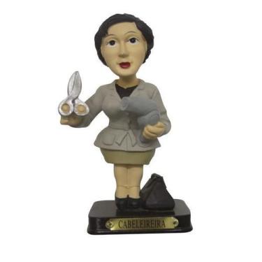 Imagem de Boneco Profissional Cabeleireira Miniatura Decoração 14cm - Zona Livre