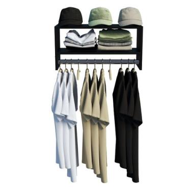 Imagem de Prateleira em MDP Preta com Suporte em Metal - TECHNOX COMERCIO LTDA