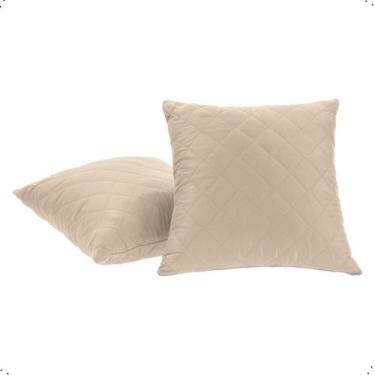 Imagem de Kit 04 Capas de Almofadas Cor Bege  45x45cm Tecido Fofinho e Macio Com