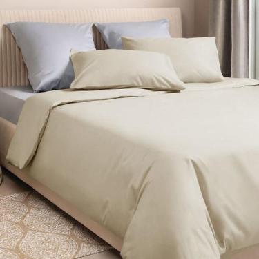 Imagem de Capa de Edredom Duvet Queen 240x260cm - Bege C/ Zíper + Fronha - FASTL