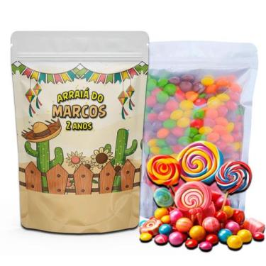 Imagem de Kit Festa Com 5 Saquinhos Em Pé 12x19cm Vários Temas - Mundo da Bina, 