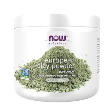Imagem de Agora soluções, pó de argila europeia, pó puro para uma máscara de limpeza facial de desintoxicação, 6 onças