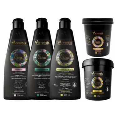Imagem de Kit Arvensis Cachos Crespos Shampoo Condicionador Ativador Mascara 2x1