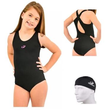 Imagem de Maiô Helanca Infantil Com Touca Natação Escolha Cor GH02JR Hammerhead,