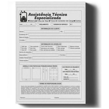 Imagem de Bloco - Ordem de Serviço - Talão de Pedido - A5 - Assistência Técnica 