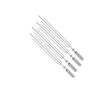 Imagem de Kit 4 Espeto Tridente Para Grill Giratória Inox para Churrasco - Lider