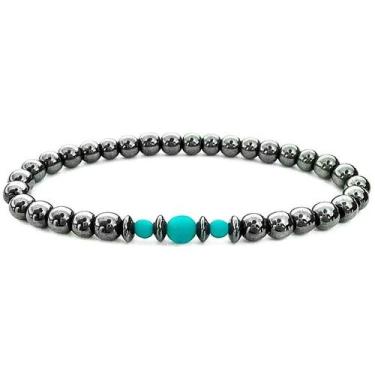 Imagem de Bracelete Masculino Prata Hematita Gafeno - Gafeno Acessórios, M