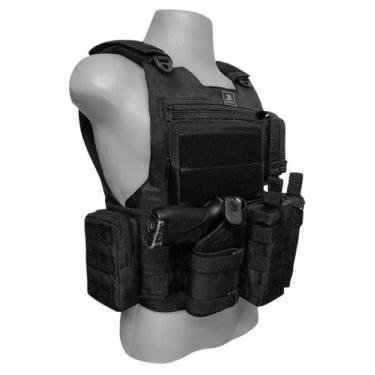 Imagem de Colete Modular JA3 nível 3a 10 Acessórios Preto JA Rio Militar - J.A R