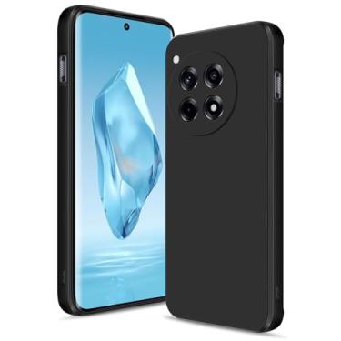 Imagem de Btstring Capa para Oneplus 12R, capa de silicone macio com proteção de câmera atualizada, capa fina à prova de choque com forro de microfibra antiarranhões, preta