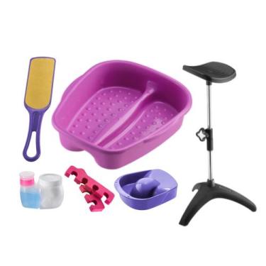 Imagem de Kit Manicure Pedicure Tripé + Tigela mão + Bacia Pés + Lixa + Separado