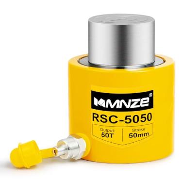 Imagem de MMNZE 50T 50Mm/2 Tempos Cilindro Hidráulico Jack Porta Power Ram Jack Cilindro De Elevação De Ação Simples Retrai Automaticamente Para Máquinas Construção De Pontes De Navios