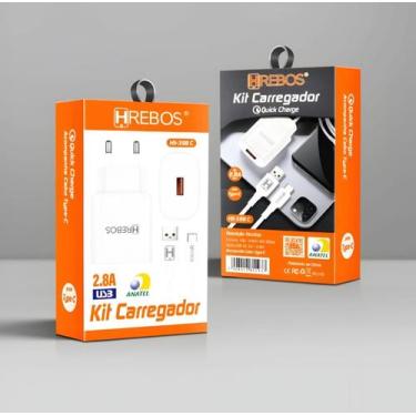 Imagem de Carregador Quick Pattern 3ª G. USB Tipo C Hrebos HS-398C