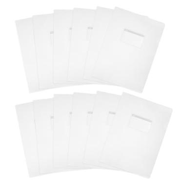 Imagem de PATIKIL Pacote com 12 pastas de plástico tipo L, pastas transparentes tamanho carta para documentos, capas de papel, pasta de projeto com bolso para escritório em casa, transparente