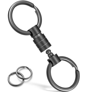 Imagem de Chaveiro FEGVE Titanium Quick Release com 4 chaveiros preto