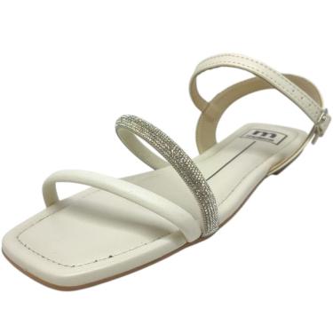 Imagem de Sandalia Feminina Rasteira Brilho Casual Conforto Moleca