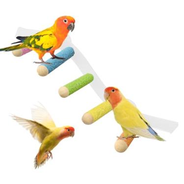 Imagem de Poleiro de pássaro, poleiro de papagaio - Playstand para Cockatiel,Pedra de pó da xícara para economia de pássaro, gaiola de pássaro poleiro para o parrot periquito cockatiel conure