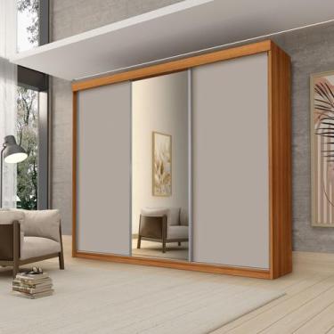 Imagem de Roupeiro Casal Luxo Florença 100% Mdf 3 Portas de Correr 5 Gavetas Tri