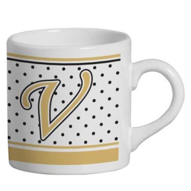 Imagem de Caneca Small Alfabeto Poá Branco 180ml - Cerâmica Regina