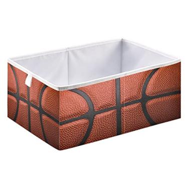 Imagem de Bolaz Textura De Bola Basquete Organizadores Armário Cubos Armazenamento Caixas Cestas Prateleira Recipientes Para Casa Quarto Infantil Brinquedos Escritório
