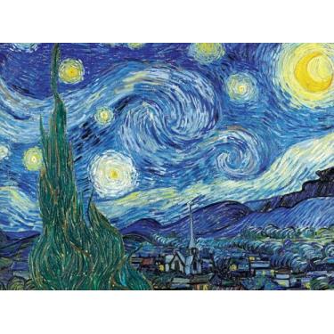 Imagem de Quebra-Cabeça 2000 Peças - A Noite Estrelada (The Starry Night), Van Gogh | Com Pôster em Tamanho Real | Premium | Adulto e Infantil | Relaxamento, Desafio e Presente Criativo |100x70cm Montado