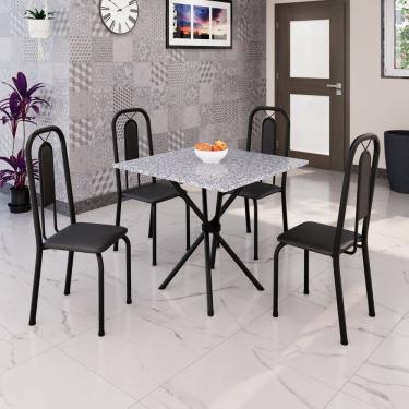 Imagem de Conjunto para Sala de Jantar com 4 Cadeiras Lívia Preto