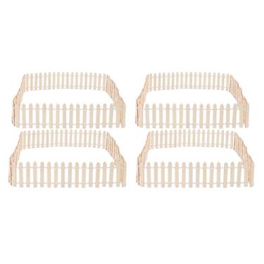 Imagem de Generic Cerca de Jardim de Fadas Em Miniatura, Barragem de Piquetes de Madeira Em Miniatura Estimular a Criatividade Fácil de Cortar 4pcs (Cor de madeira)