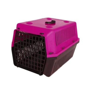 Imagem de Caixa de Transporte Animais Médios Rosa 30cm Alvorada