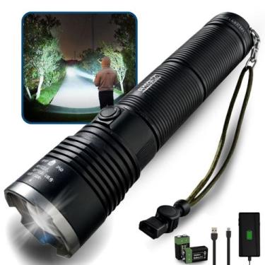 Imagem de Lanterna Militar Tática Recarregável XHP160 1800000W  Zoom Ajustável, 