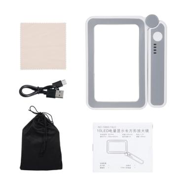 Imagem de Linheira de mão 4x de lupa 4x com luzes LED luminos (Cinza e branco)
