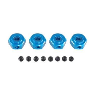 Imagem de Generic Adaptadores de cubo sextavado para roda de 12 mm, acessório faça você mesmo resistente, conector sextavado para atualização para veículos de carro RC, Azul